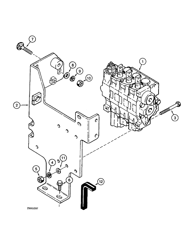 Схема запчастей Case 550E - (8-28) - EQUIPMENT CONTROL VALVE AND MOUNTING (08) - HYDRAULICS