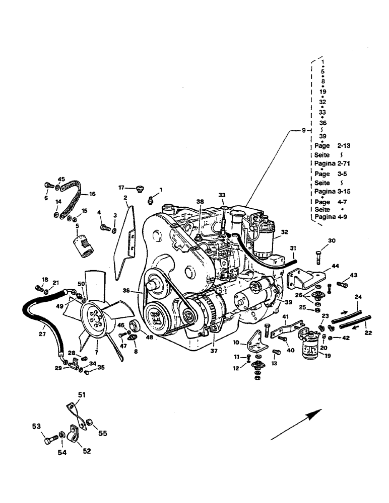 Схема запчастей Case 221B - (2-04) - ENGINE, 121B (DAH1215912-) / 221B (DAH2215913-) (02) - ENGINE