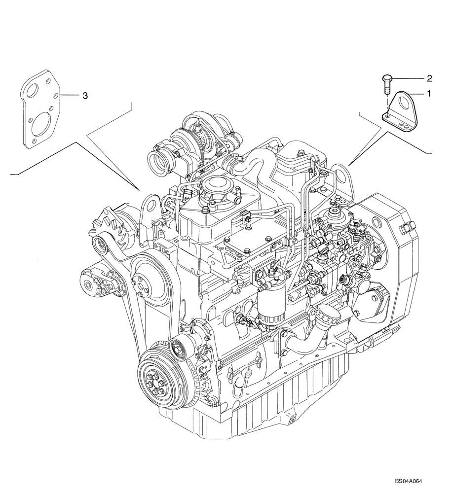 Схема запчастей Case 580M - (02-41) - ENGINE - LIFT HOOK (02) - ENGINE