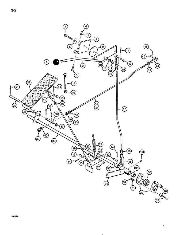 Схема запчастей Case 850D - (3-02) - THROTTLE CONTROL LINKAGE (03) - FUEL SYSTEM