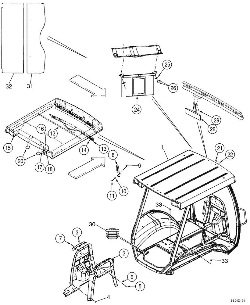 Схема запчастей Case 590SM - (09-66) - CANOPY, ROPS - FRAME, COVERS, MIRROR, VISOR (09) - CHASSIS/ATTACHMENTS