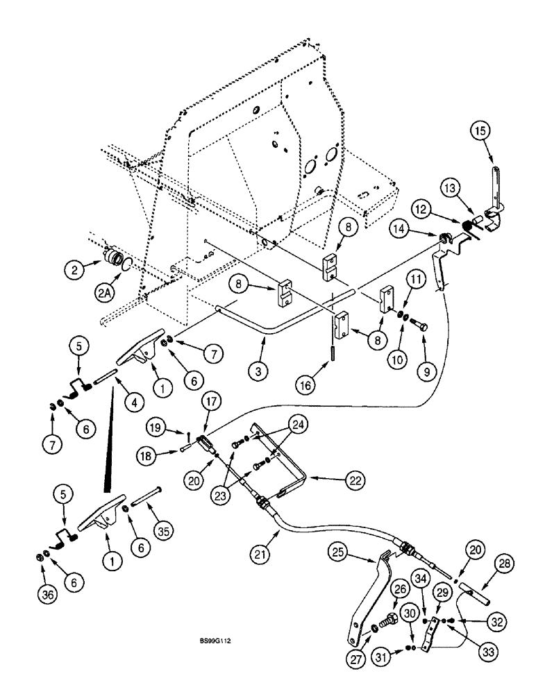 Схема запчастей Case 570LXT - (3-08) - THROTTLE CONTROL LINKAGE, FOOT CONTROLS (03) - FUEL SYSTEM