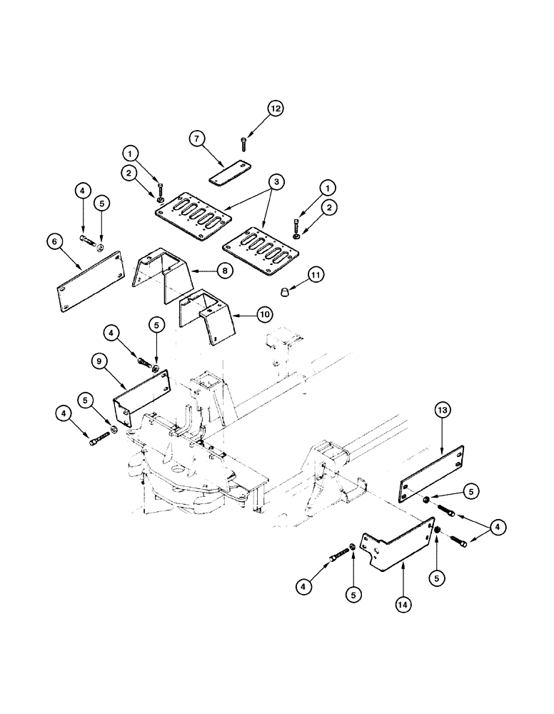 Схема запчастей Case 885 - (09-050[01]) - PROTECTION PLATES - REAR CHASSIS (09) - CHASSIS