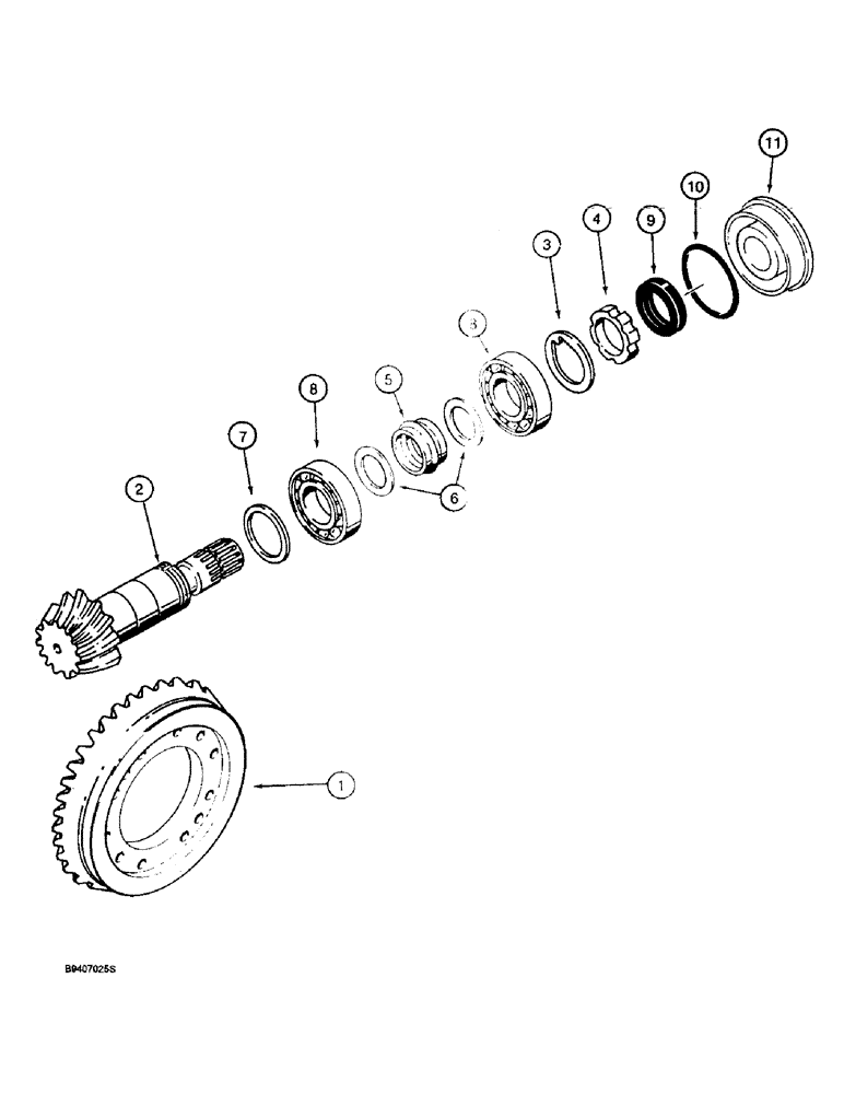 Схема запчастей Case 570LXT - (6-016) - FRONT DRIVE AXLE, RING AND PINION GEAR SET (06) - POWER TRAIN