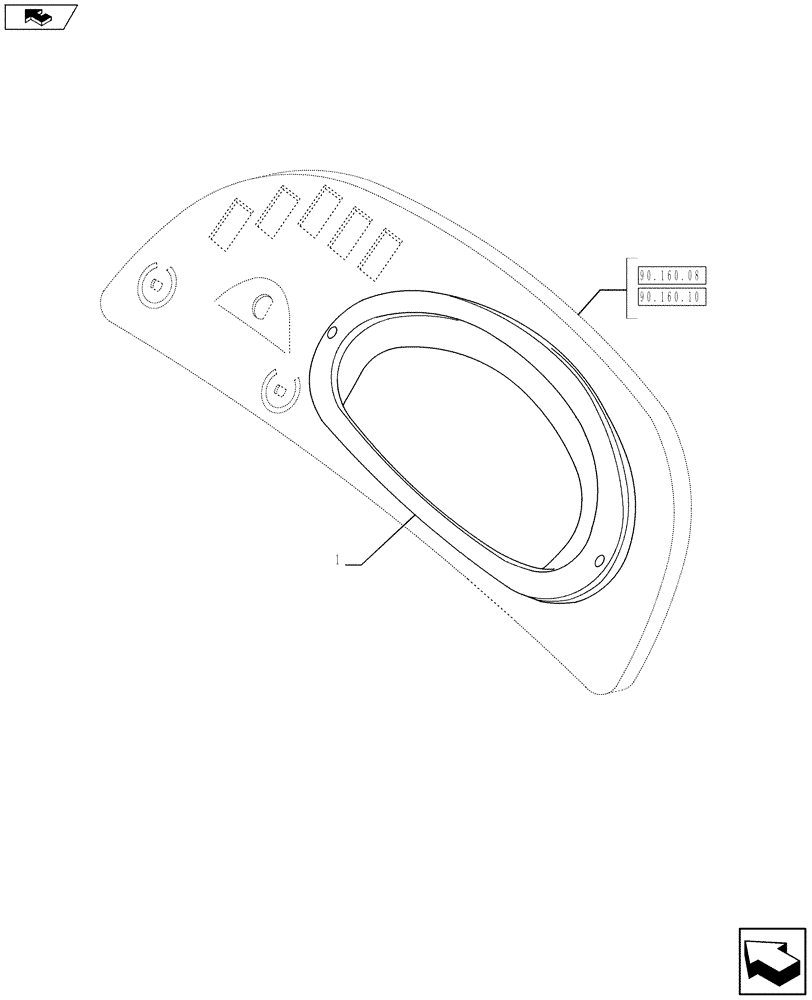 Схема запчастей Case 580SN WT - (55.512.06) - ELECTRICAL - INSTRUMENT CLUSTER (55) - ELECTRICAL SYSTEMS