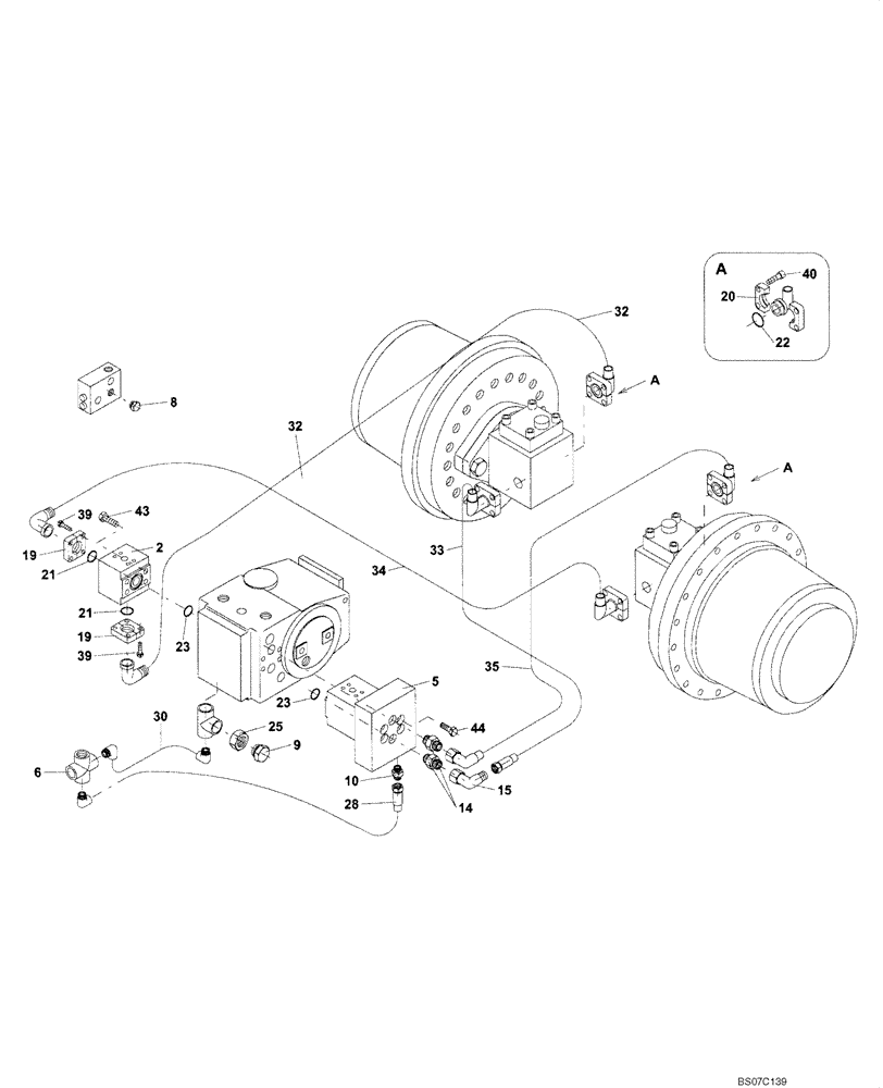 Схема запчастей Case SV212 - (35.353.22) - VALVE INSTAL, REAR DRIVE CIRCUIT, ANTI-SLIP (SM SV, PF SV) - BSN DDD03017 (35) - HYDRAULIC SYSTEMS