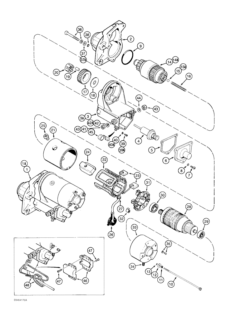 Схема запчастей Case 480F LL - (4-04) - STARTER (04) - ELECTRICAL SYSTEMS