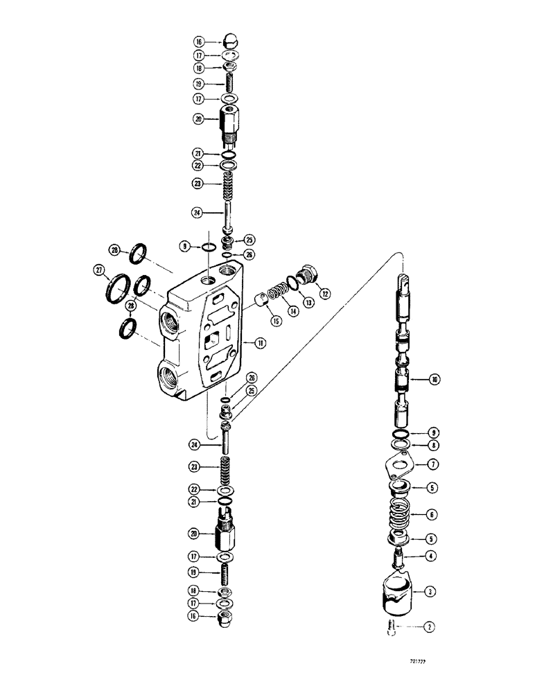 Схема запчастей Case 680CK - (228) - BACKHOE CONTROL VALVE, L33848 BUCKET AND CROWD SECTION (35) - HYDRAULIC SYSTEMS