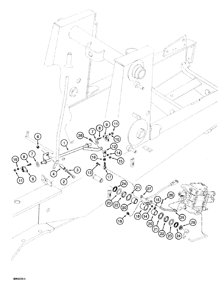 Схема запчастей Case 580SK - (9-004) - LOADER BUCKET CONTROL (09) - CHASSIS/ATTACHMENTS