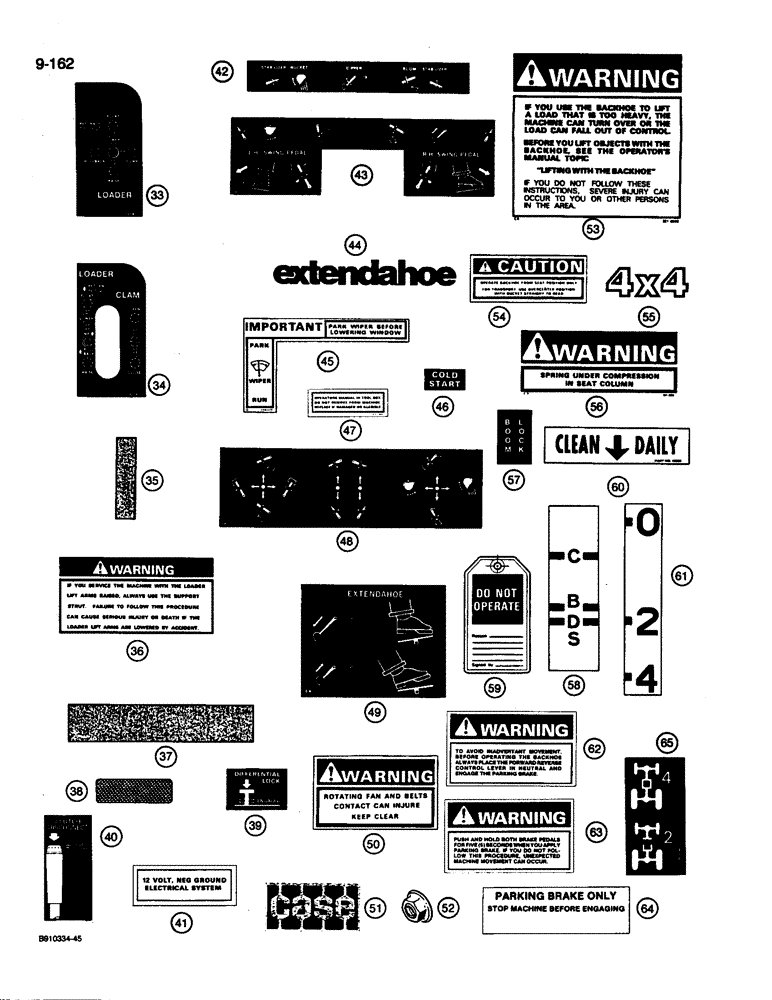 Схема запчастей Case 680L - (9-162) - DECALS (CONTD) (09) - CHASSIS/ATTACHMENTS