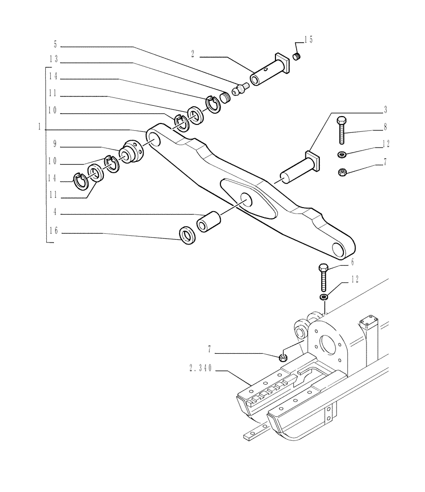 Схема запчастей Case 1850K - (2.345[01]) - SUSPENSION - VERSION (01-02) (07) - HYDRAULIC SYSTEM/FRAME