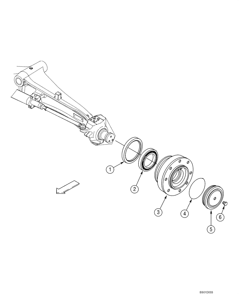 Схема запчастей Case 586G - (05-09) - AXLE, REAR (2WD) - HUB AND BEARINGS (05) - STEERING