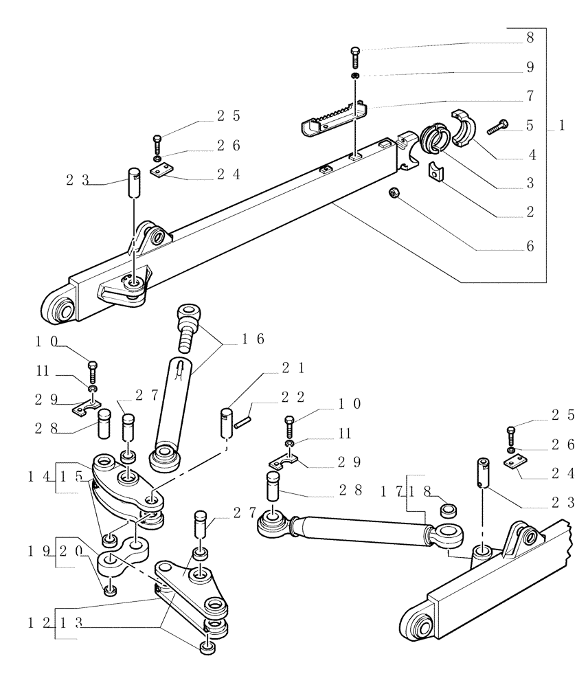 Схема запчастей Case 1850K - (9.467[01]) - PUSHBEAMS AND STRUTS - OPTIONAL CODE 76078096 (19) - OPTIONS