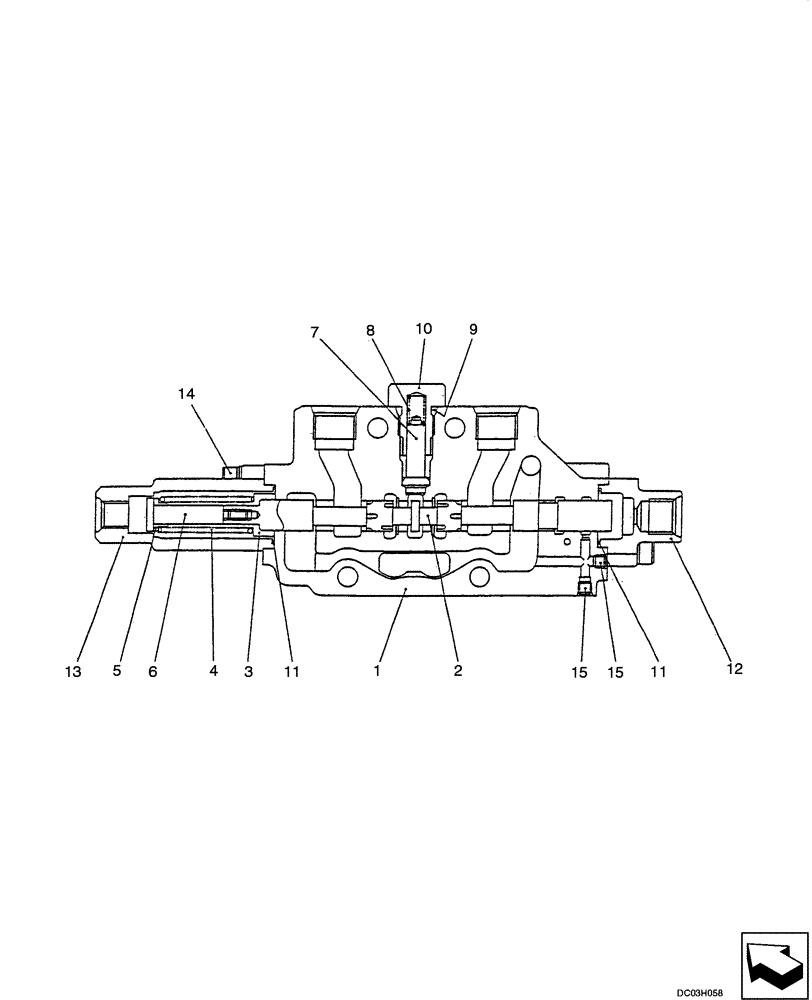 Схема запчастей Case CX25 - (08-42[00]) - VALVE ASSY - TRAVEL CONTROL LEFT HAND (08) - HYDRAULICS