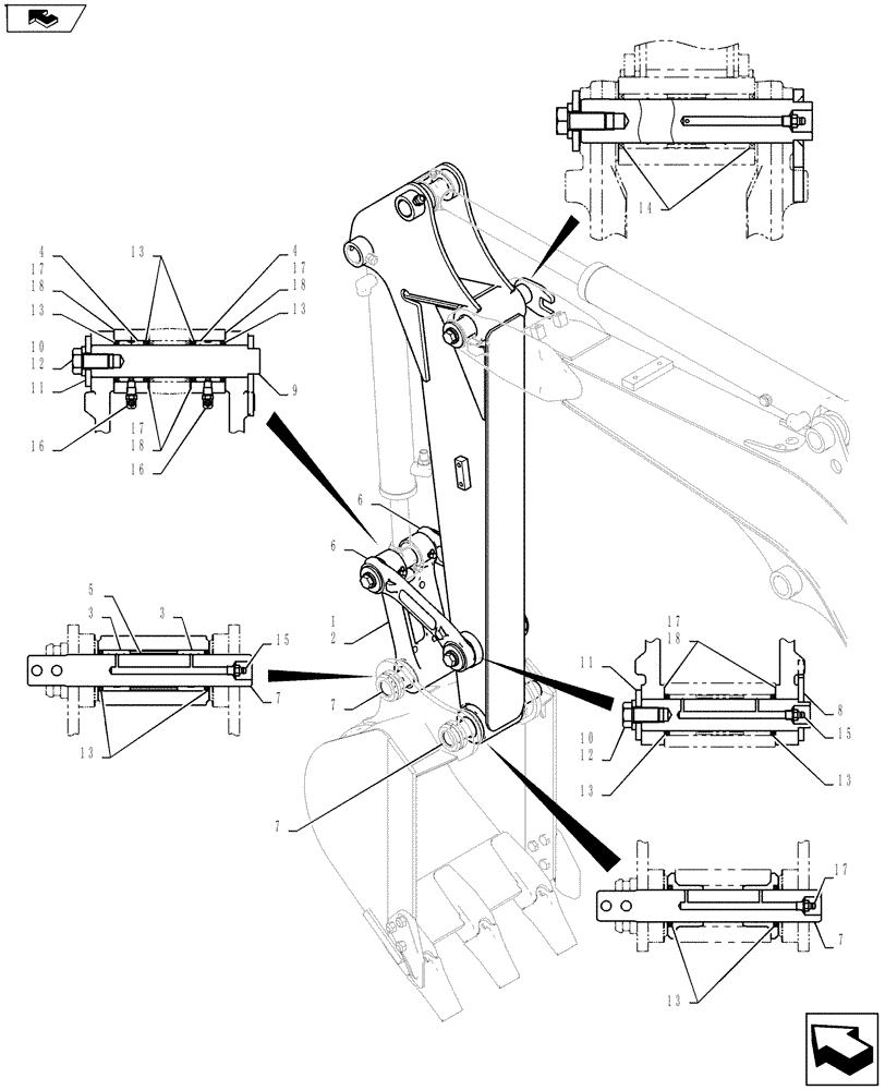 Схема запчастей Case CX27B ASN - (39.121.03) - ARM GROUP (84) - BOOMS, DIPPERS & BUCKETS