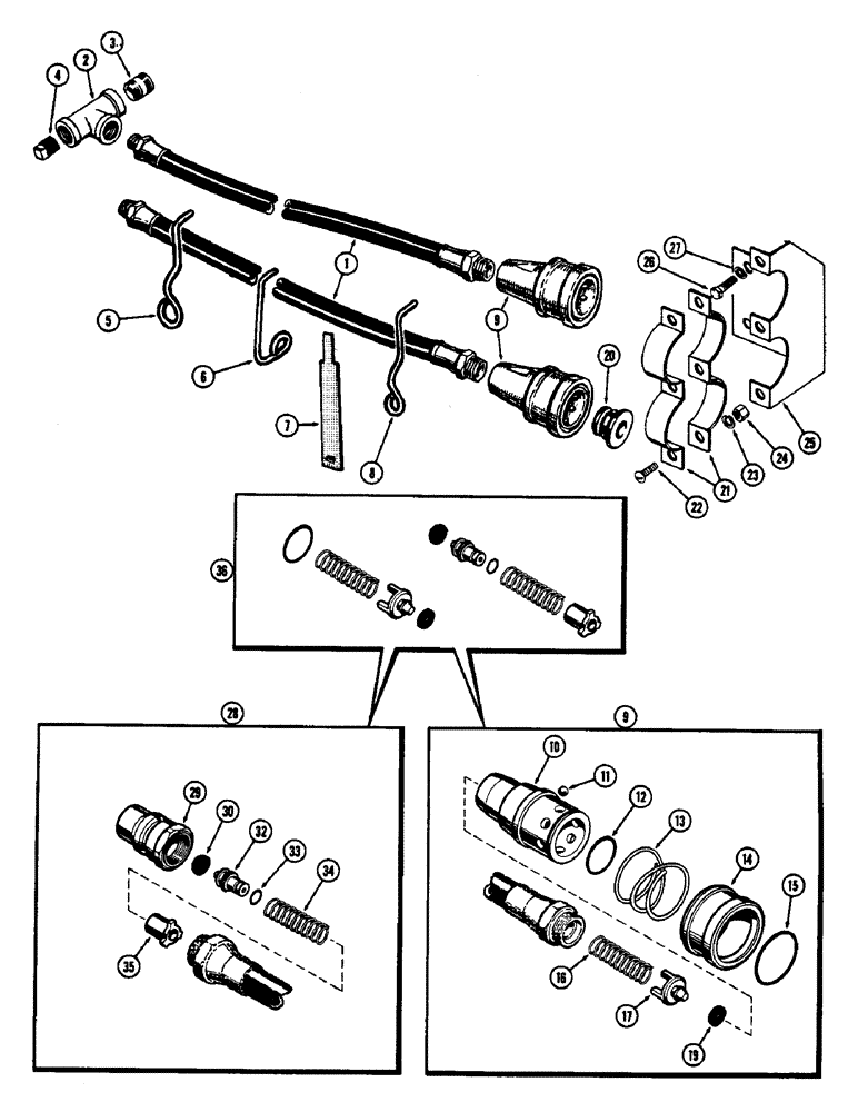 Схема запчастей Case 430CK - (116) - REMOTE HYDRAULIC HOSES AND COUPLINGS 