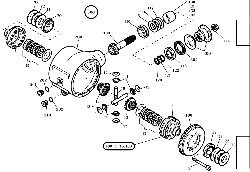 Схема запчастей Case 321D - (16.610[001]) - DIFFERENTIAL SELF-LOCKING (S/N 591052-UP) No Description