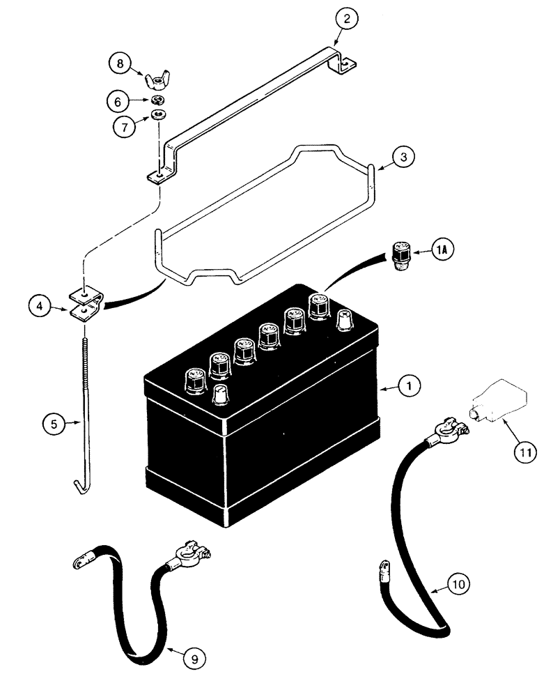 Схема запчастей Case TF300B - (04-01) - BATTERY CABLES (04) - ELECTRICAL SYSTEMS