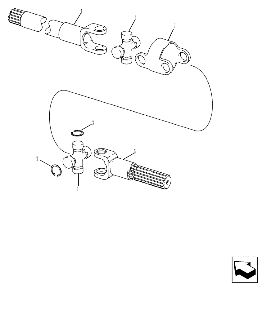 Схема запчастей Case 580SM - (25.300.02) - AXLE, FRONT DRIVE - SHAFTS, AXLE (25) - FRONT AXLE SYSTEM