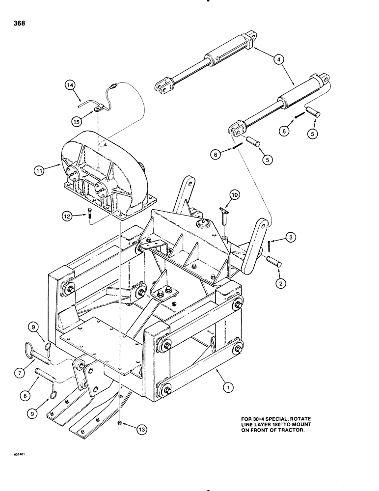 Схема запчастей Case SD100 - (368) - LINE LAYER AND GEARBOX MOUNTING (89) - TOOLS