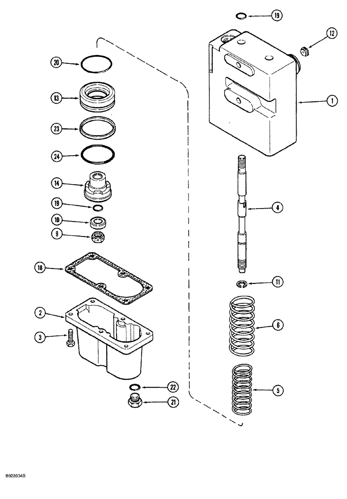 Схема запчастей Case 1150G - (7-010) - BRAKE VALVE (04) - UNDERCARRIAGE