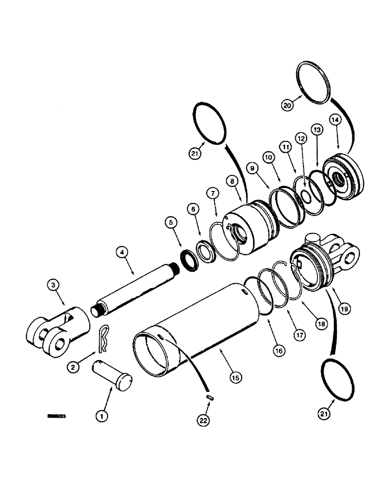 Схема запчастей Case 660 - (8-030) - REEL CARRIER LIFT CYLINDER - 101645A1 (08) - HYDRAULICS