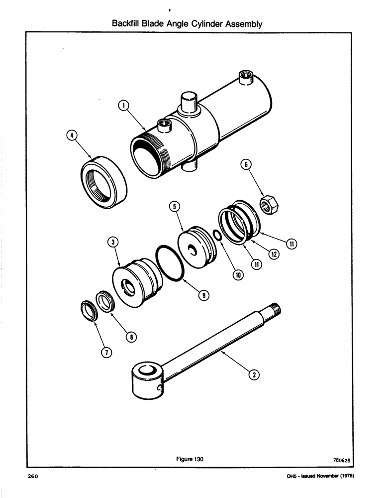 Схема запчастей Case DH5 - (260) - BACKFILL BLADE ANGLE CYLINDER ASSEMBLY (35) - HYDRAULIC SYSTEMS