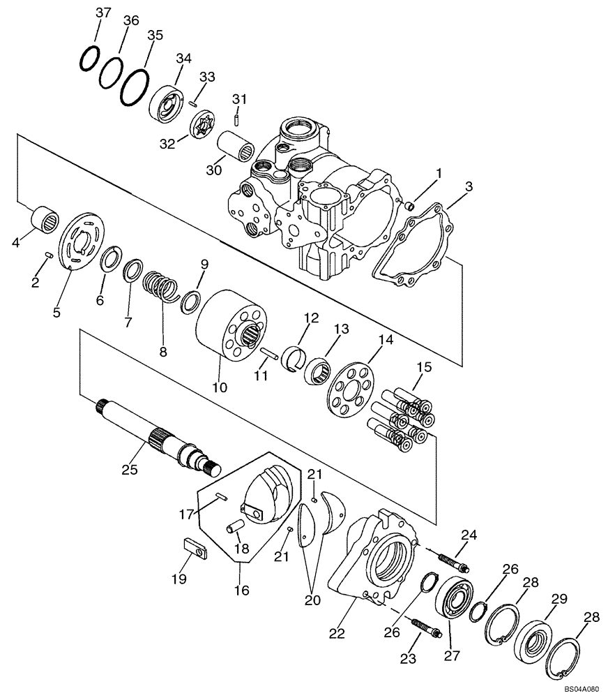 Схема запчастей Case 40XT - (06-16) - PUMP, TANDEM (FRONT) 404281A2 (06) - POWER TRAIN