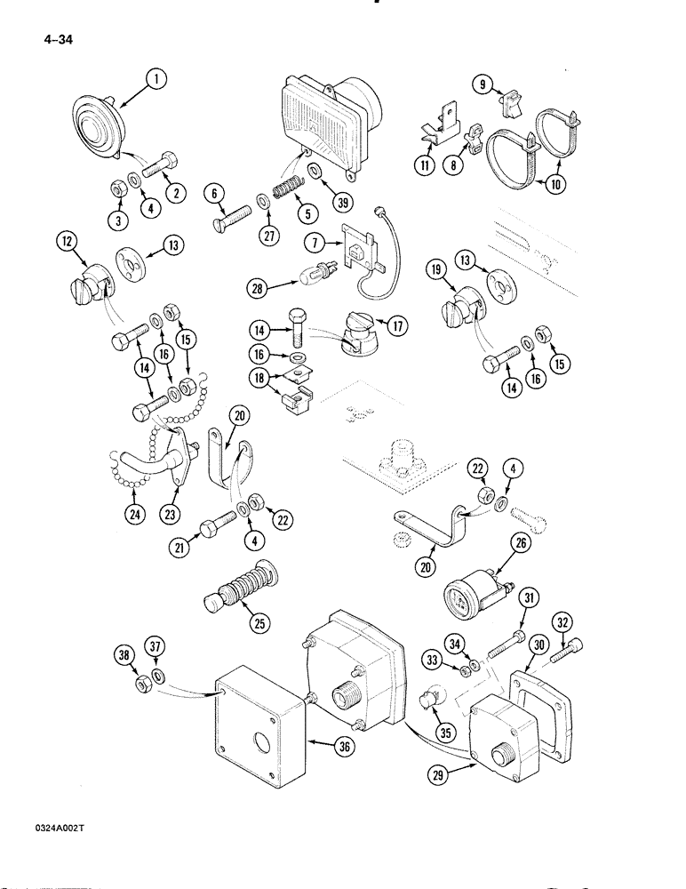 Схема запчастей Case 888 - (4-034) - TURNTABLE ELECTRICAL COMPONENTS (04) - ELECTRICAL SYSTEMS