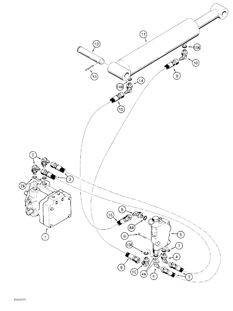 Схема запчастей Case 60 - (08-002) - TRENCHER LIFT HYDRAULIC CIRCUIT 