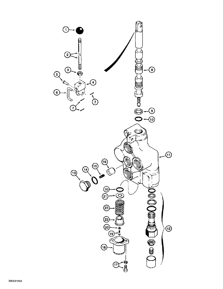 Схема запчастей Case 860 - (8-096) - REMOTE HYDRAULIC CONTROL VALVE - 107081A1 (08) - HYDRAULICS