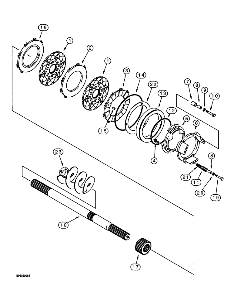 Схема запчастей Case 580SL - (7-02) - 114367A2 OR 114367A3 REAR DRIVE AXLE, DIFFERENTIAL BRAKE (07) - BRAKES