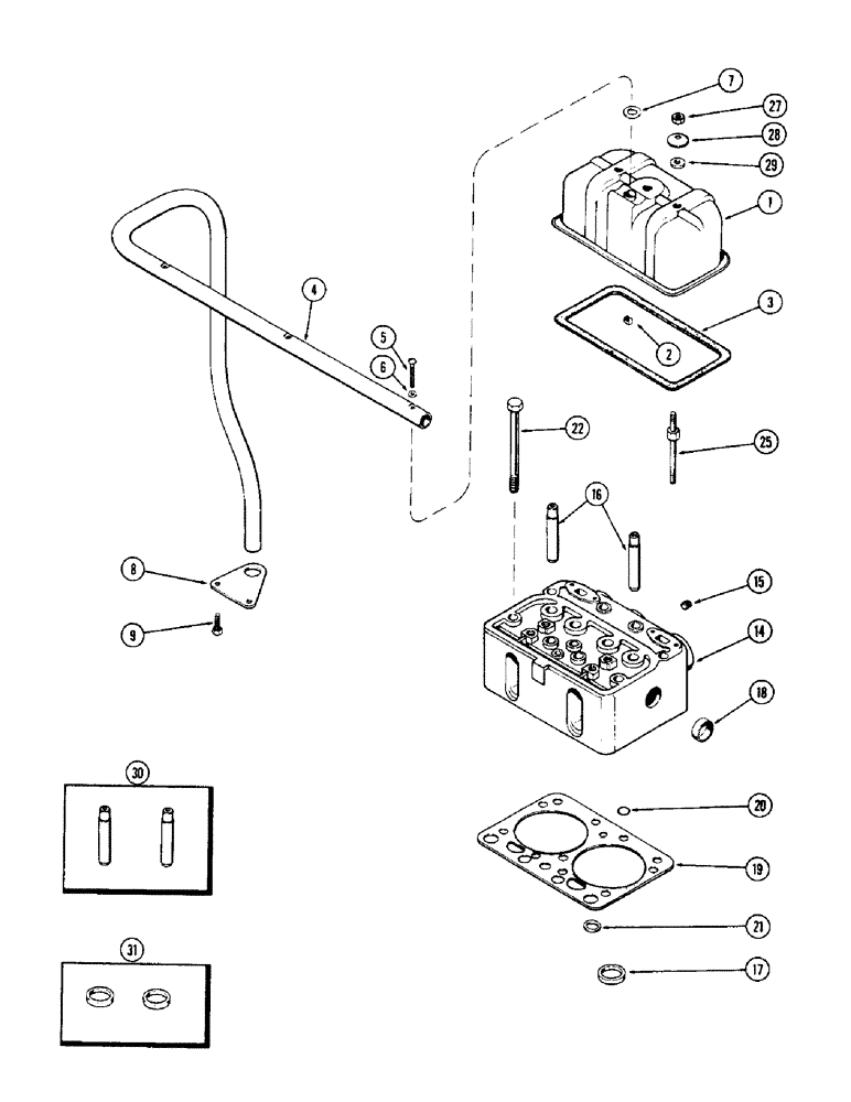 Схема запчастей Case W10B - (028) - CYLINDER HEAD AND COVER, (377) SPARK IGNITION ENGINE (02) - ENGINE