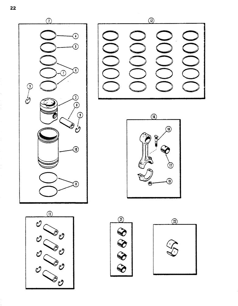 Схема запчастей Case DH5 - (22) - PISTON ASSEMBLY (10) - ENGINE