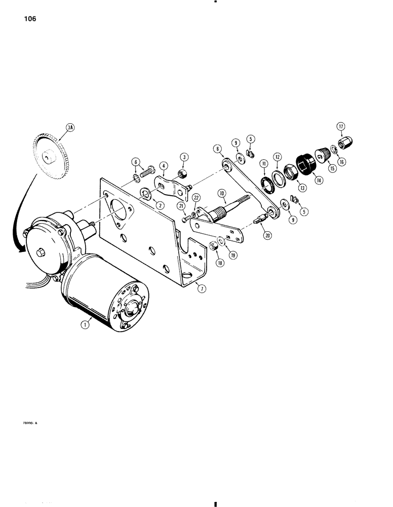 Схема запчастей Case W11 - (106) - FRONT WIPER MOTOR (04) - ELECTRICAL SYSTEMS