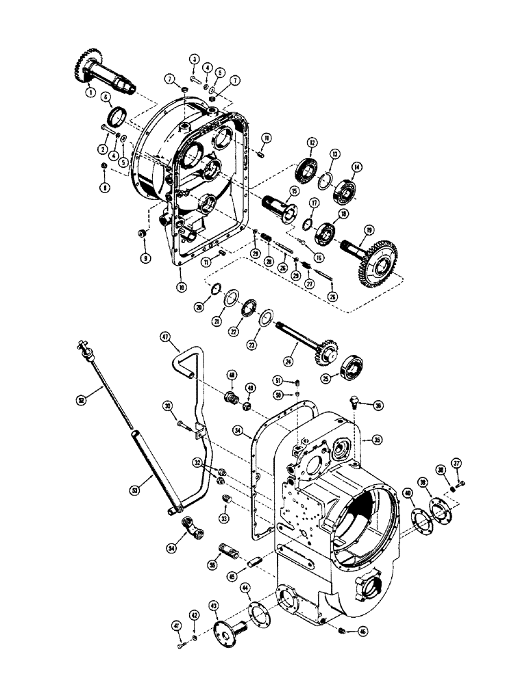 Схема запчастей Case 400C - (102) - POWERSHIFT TRANSMISSION, TORQUE CONVERTER HOUSING, GEARS AND TRANSMISSION HOUSING (06) - POWER TRAIN