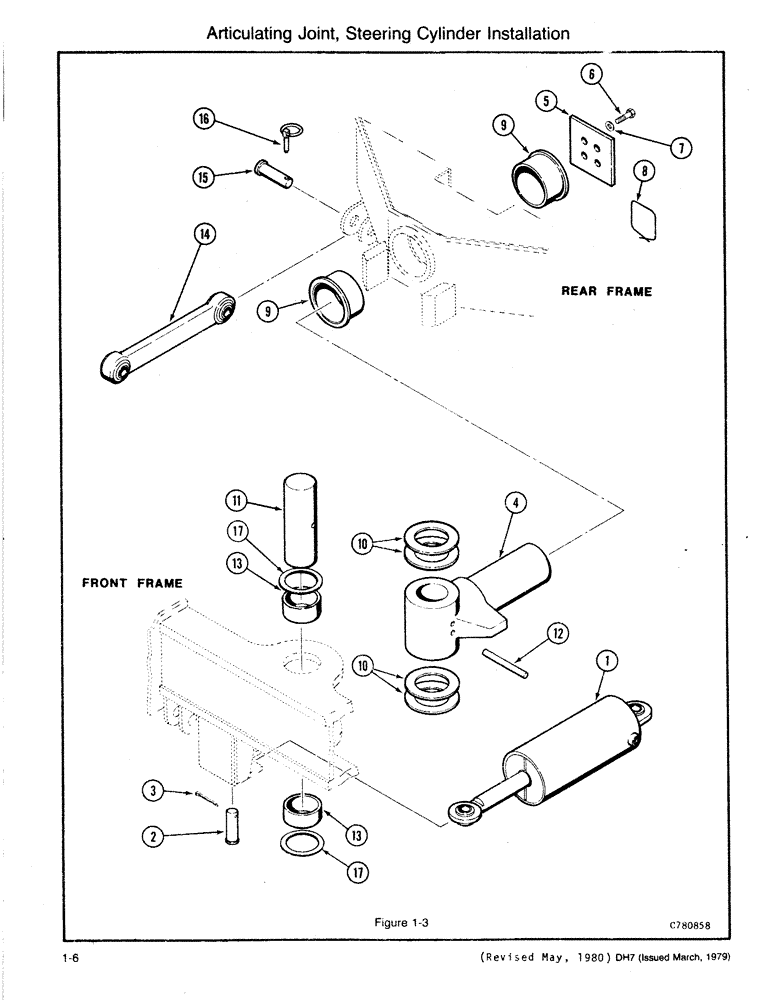 Схема запчастей Case DH7 - (1-06) - ARTICULATING JOINT, STEERING CYLINDER INSTALLATION (39) - FRAMES AND BALLASTING