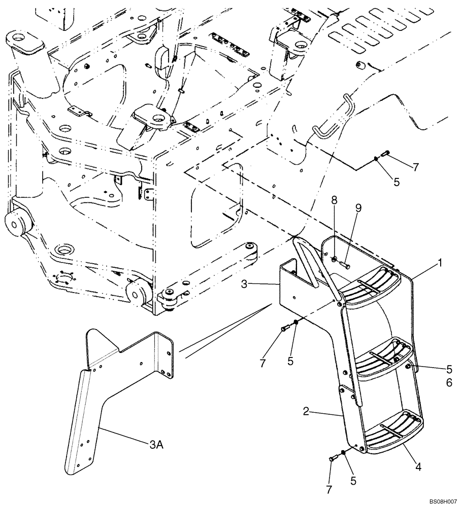 Схема запчастей Case 721E - (09-36) - STEPS - LEFT (09) - CHASSIS