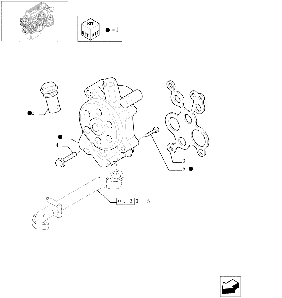 Схема запчастей Case F3AE0684D B001 - (0.30.0[01]) - PUMP, ENGINE OIL & RELATED PARTS (99469333) 