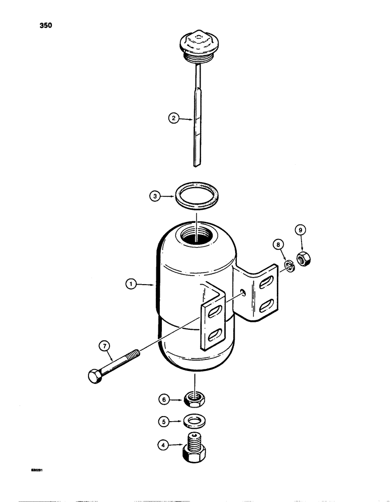 Схема запчастей Case W24C - (350) - L71025 BRAKE RESERVOIR (07) - BRAKES