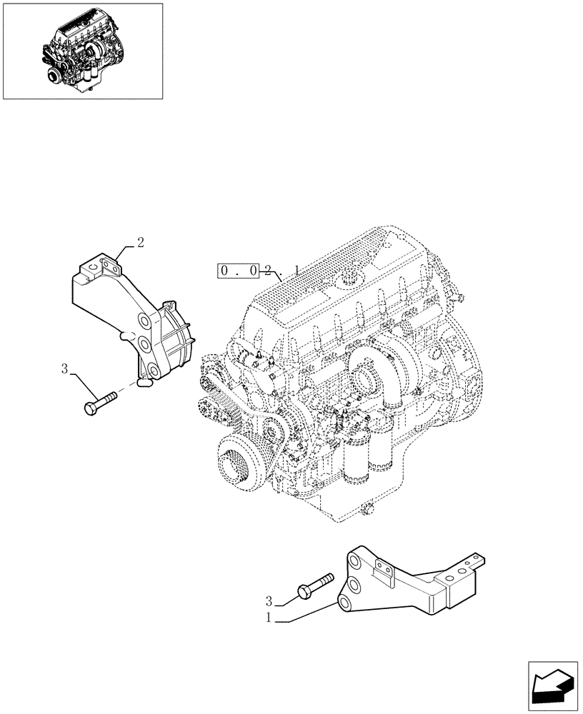 Схема запчастей Case F3AE0684P E906 - (0.04.4[01]) - ENGINE SUSPENSION (504087156) 