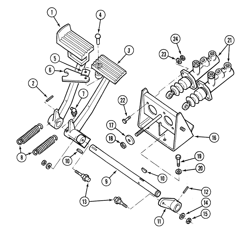 Схема запчастей Case 380B - (7-02) - BRAKE PEDALS (07) - BRAKES