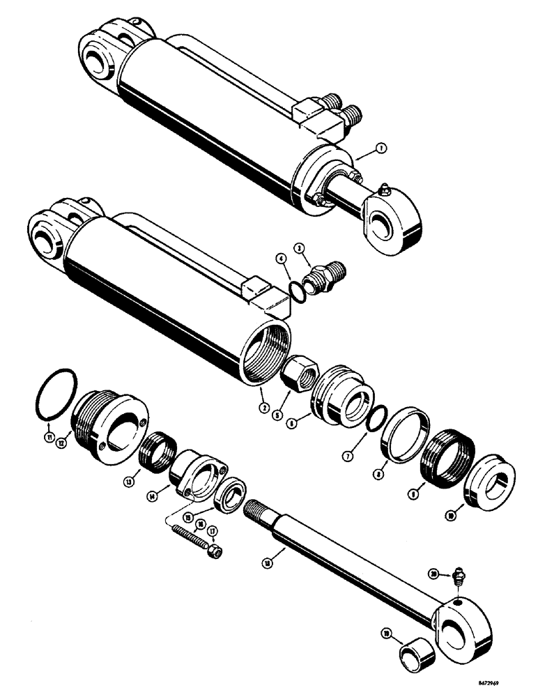 Схема запчастей Case W8B - (230) - A17668 AND A17669 DROTT CLAM CYLINDERS (07) - HYDRAULIC SYSTEM