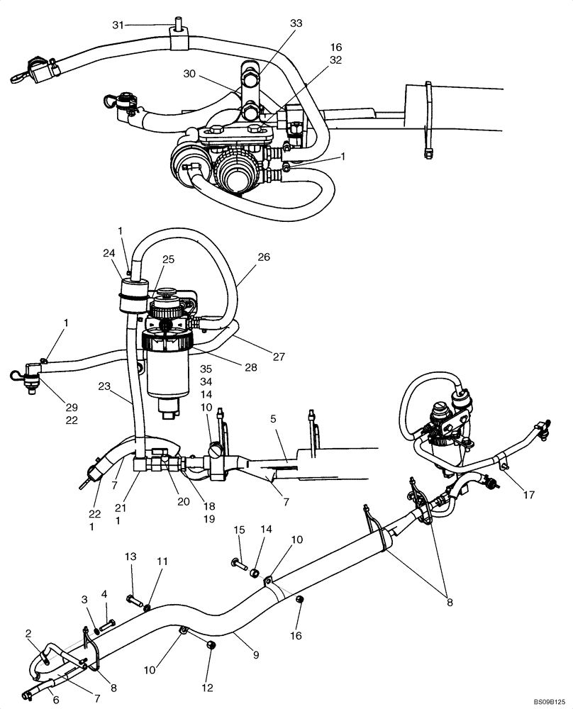 Схема запчастей Case 750L - (03-05) - FUEL LINES (IF USED) (03) - FUEL SYSTEM