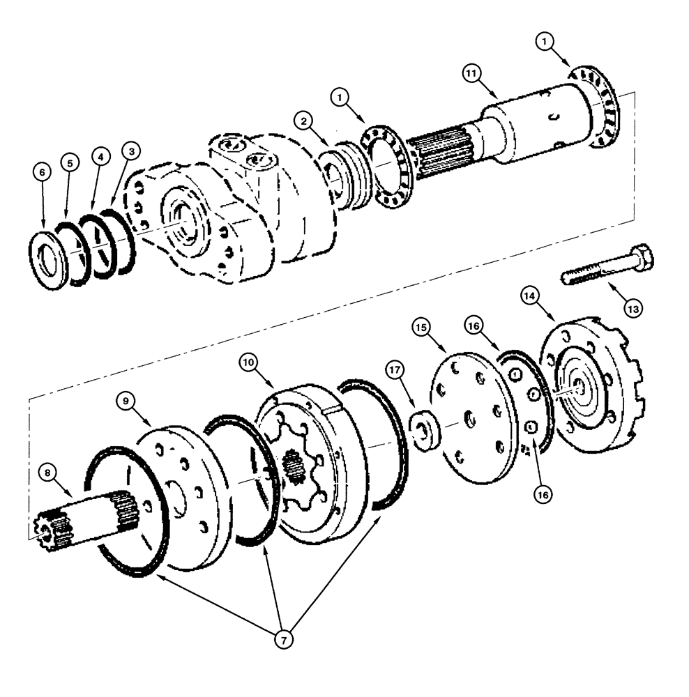 Схема запчастей Case 845 - (08.20[00]) - CIRCLE HYDRAULIC CIRCUIT - TURN-CIRCLE HYDRAULIC MOTOR (08) - HYDRAULICS