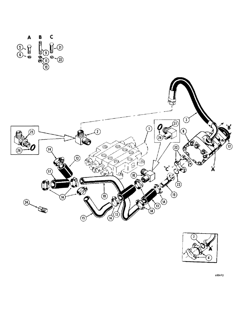 Схема запчастей Case 1000D - (260) - DOZER PRIMARY HYDRAULICS (07) - HYDRAULIC SYSTEM