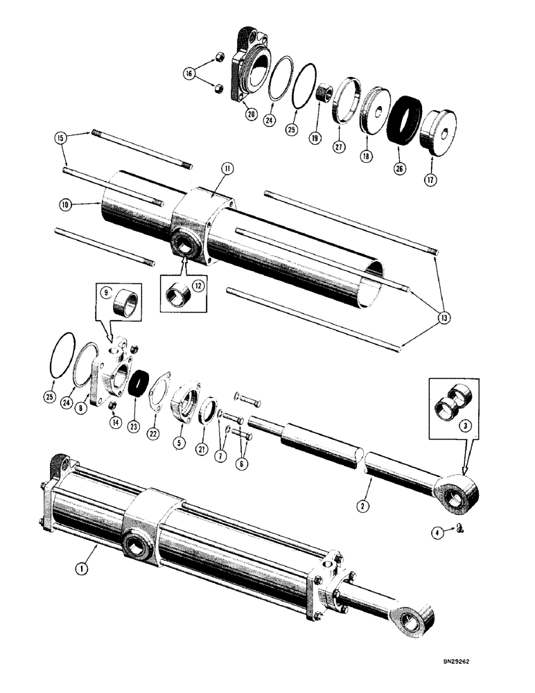 Схема запчастей Case 1000D - (284) - R13565 LOADER LIFT CYLINDER, USED BEFORE TRACTOR SN. 7104001 (07) - HYDRAULIC SYSTEM