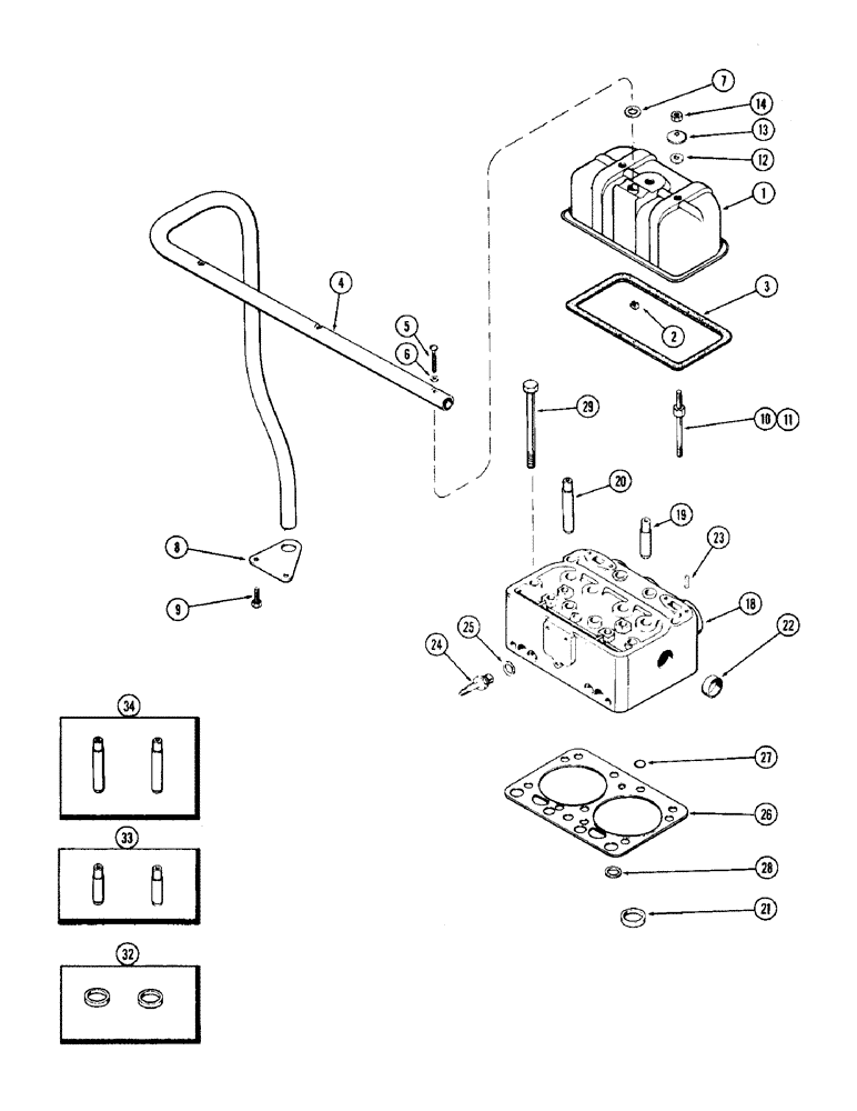 Схема запчастей Case W10C - (012) - CYLINDER HEAD AND COVER, (401) DIESEL ENGINE (02) - ENGINE