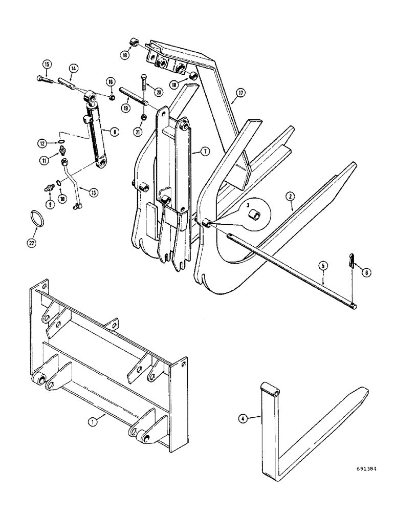 Схема запчастей Case 310G - (161A) - LOGGING FORK, PALLET FORK AND GRAPPLE ATTACHMENT (CASE) (05) - UPPERSTRUCTURE CHASSIS