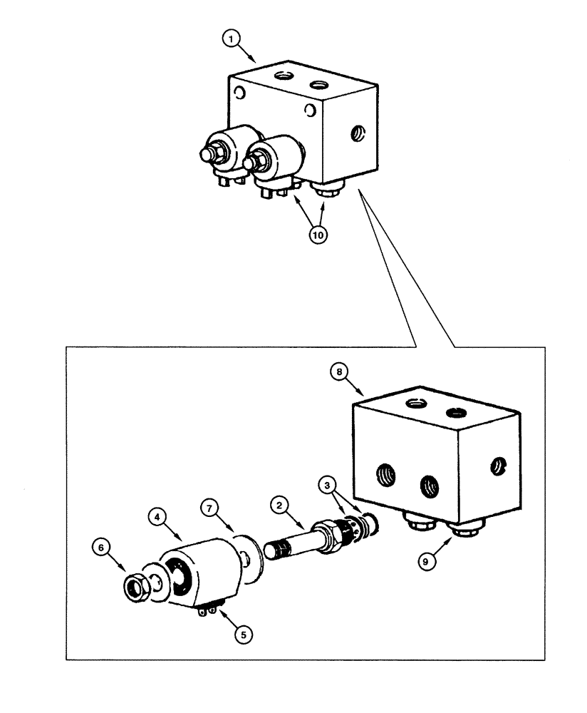 Схема запчастей Case 885 - (08.17[00]) - BLADE HYDRAULIC CIRCUIT - FLOAT SOLENOID VALVE (08) - HYDRAULICS